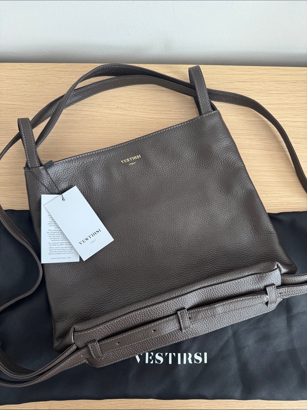 Vestirsi Bella Mini convertible bag NWT dark chocolate